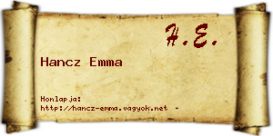 Hancz Emma névjegykártya